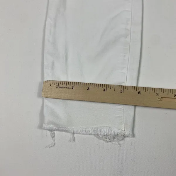 Paige Jeans‎ Womens 24 White Verdugo Crop Skinny Raw Hem Stretch Mid Rise Denim - Image 5