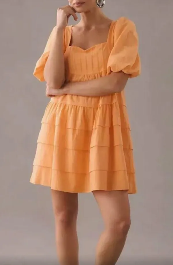 Anthropologie Square Neck Tiered Dress - Image 2
