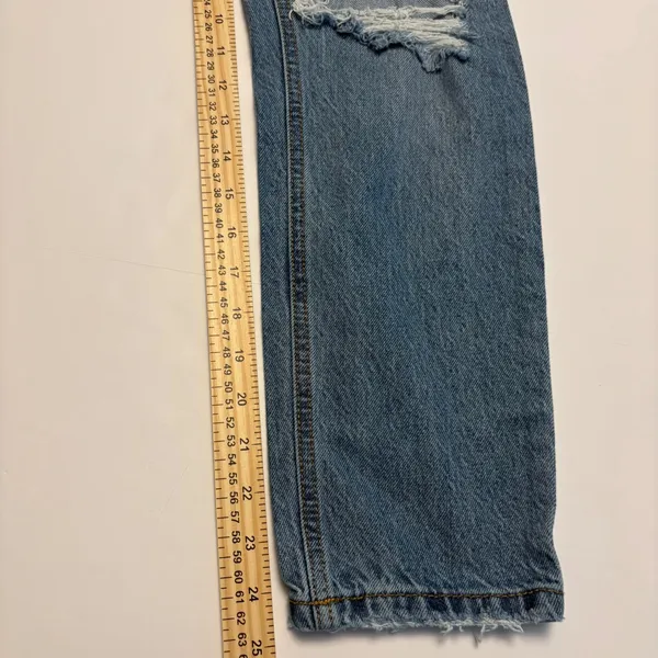 Altar'd State Jeans Women 26 Blue Distressed Straight Leg High Rise 100% Cotton - Image 6