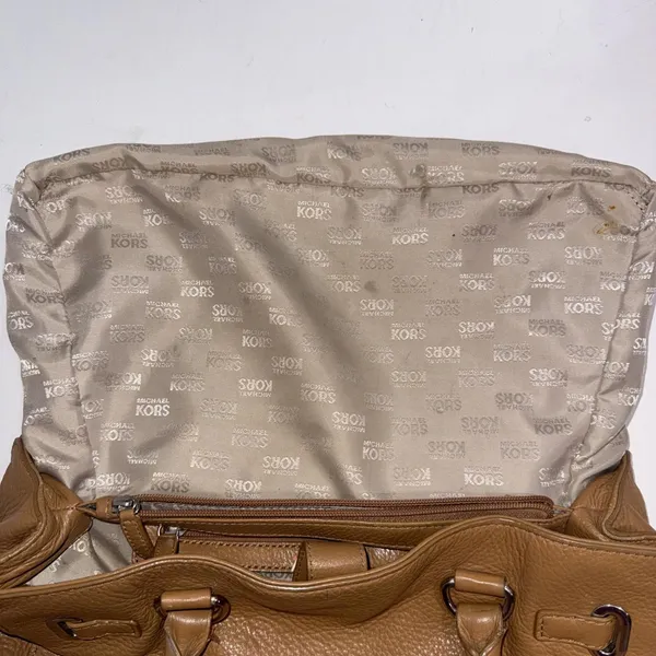 MICHAEL‎ KORS HAMILTON HOBO SHOULDER SATCHEL TOTE BAG Brown LEATHER - Image 14