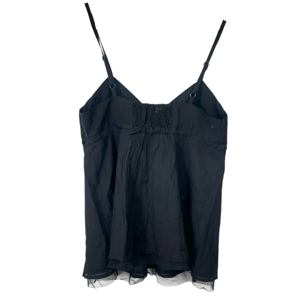 NWT GAP | S | Deep V-Neck Pleated Cami Tank Top Sheer Tulle Accent Sleeveless - Image 4