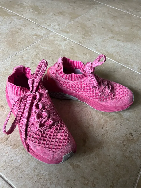 NOBULL Pink Knit Lace-Up Women's Sneakers - Image 4