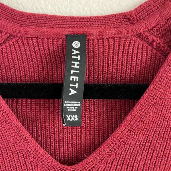 Athleta Womens Hanover V-Neck‎ Ribbed Knit Merino Wool Blend Sweater - Image 2