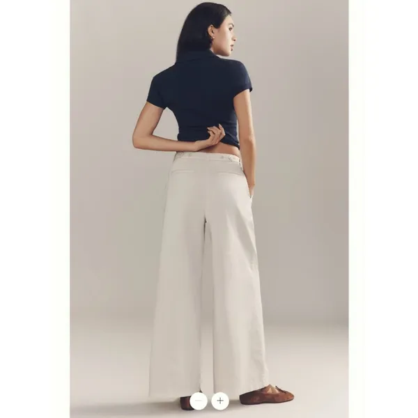 By Anthropologie Low-Rise Pleated Wide-Leg Trousers - Image 4
