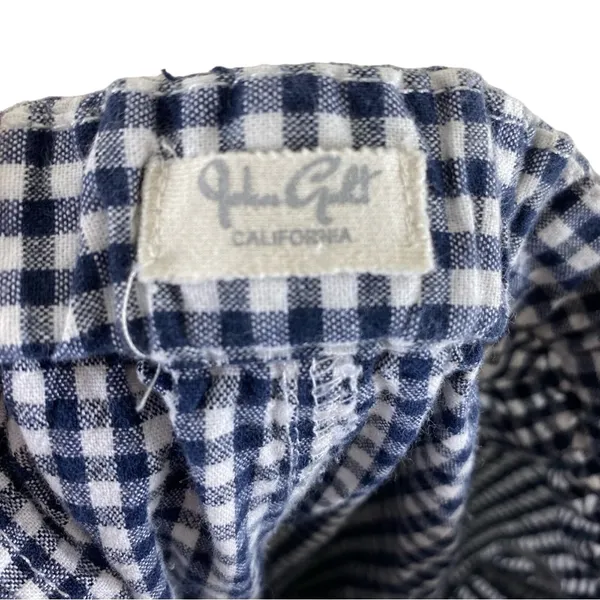 John Galt California Blue White Checkered Elastic Waist Cotton Cropped‎ Pants S - Image 5
