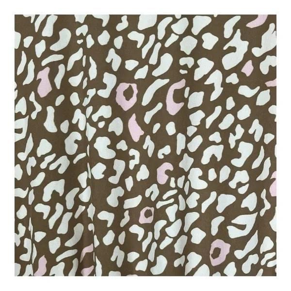 Dress Up‎ Animal Print Maxi Dress Womens Large Brown Pink Smocked Waist V-Neck - Image 6