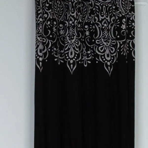 Soma Womens Jersey‎ Knit Baroque Keyhole Smocked Maxi Dress Size XS Black Boho - Image 4