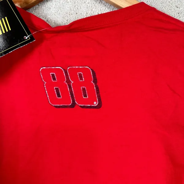 New Dale Earnhardt Jr. T-Shirt Womens Large Red Racing‎ NASCAR Short Sleeve Crew - Image 7