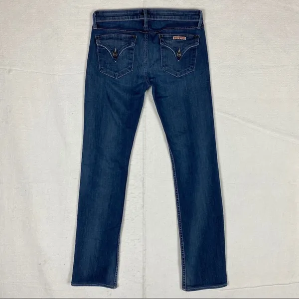 Hudson Stretch Medium Wash Straight‎ Leg Jean Flap Pocket Womens Size 26 - Image 6