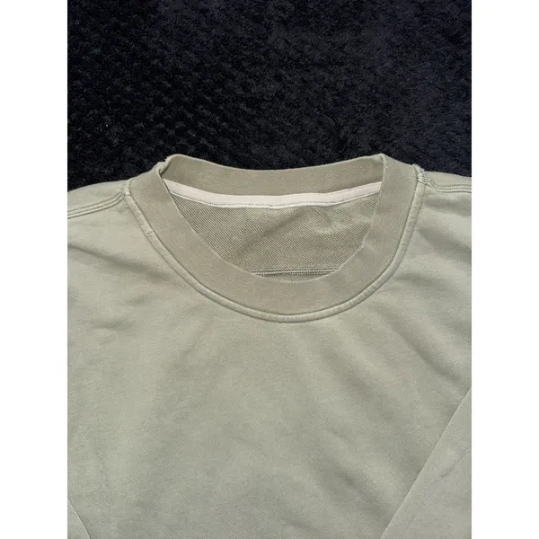 Lululemon Women's Sweatshirt Distressed Oversized Crewneck Pullover Green Sz XL - Image 4