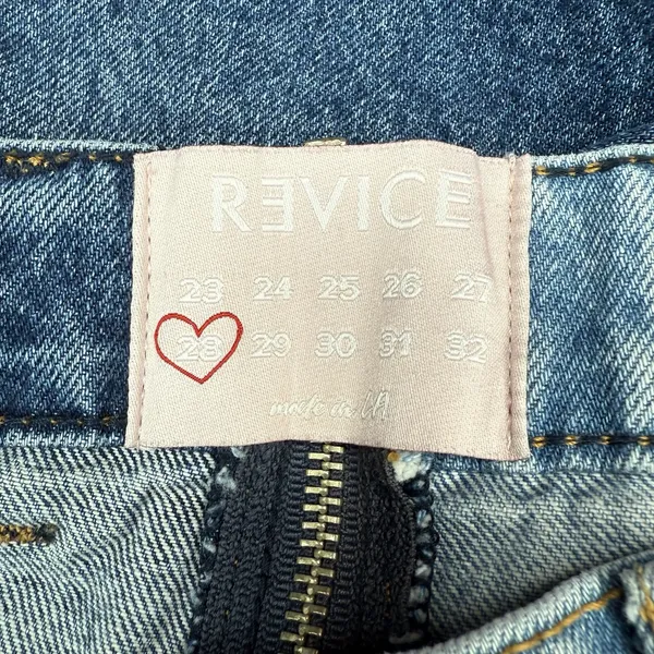 REVICE Denim Yin Yang Two Tone High Rise Straight Leg Jeans Tokyo Wash Size‎ 28 - Image 12