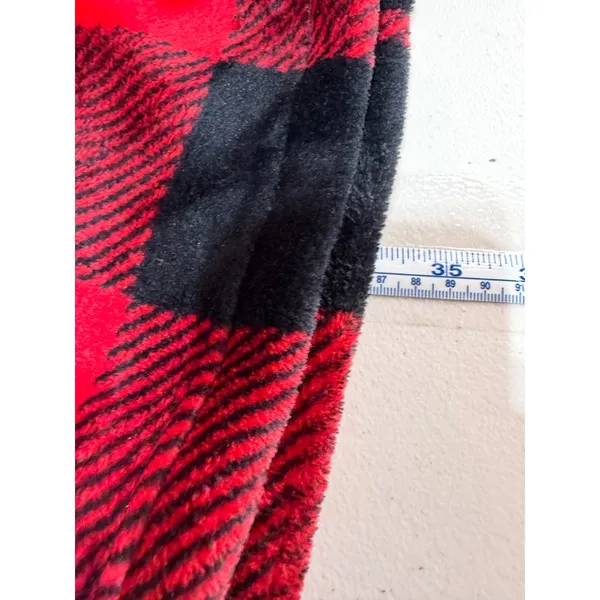 Victoria's Secret Robe Women XS/S Red Black Buffalo Plaid Sequin Cozy Cabin - Image 8