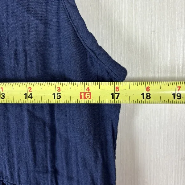 Kings Road Womens Dress Sz S Navy Blue Cotton Maxi Long Tiered‎ Sleeveless Crepe - Image 5
