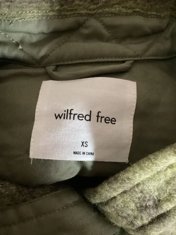 Wilfred Free Green Striped Wool Crop Coat Jacket Size XS - Image 2