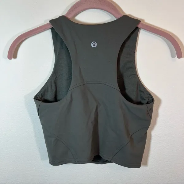 Lululemon Athletica Invigorate Training Tank Top with Bra‎ Olive Green 2 - Image 6