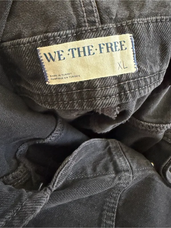 NWT Free People Edison Wide Leg Coverall Moxie Black Denim Jumpsuit XL - Image 10