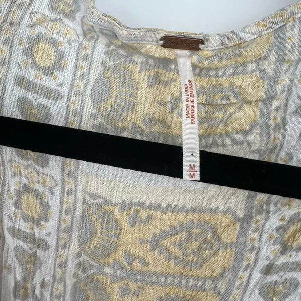 Free People Gold and Cream Women's Top - Image 4