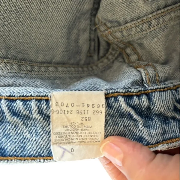 VTG Levi’s 941 Orange Tab High Waisted Denim Shorts Sz 8 Reg Fit Cut Offs - Image 7