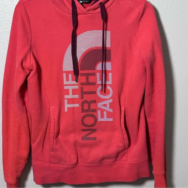The North Face Women Orange Hoodie Sweater‎ Jacket Pullover Size XS. - Image 2