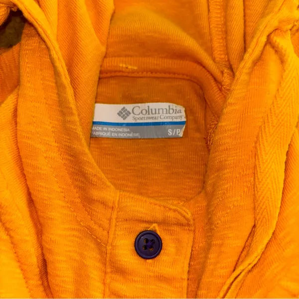 LSU Tigers yellow Columbia long sleeve hooded shirt, size Small - Image 3
