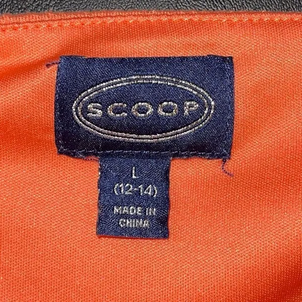 Scoop Women's Tiered Dress Midi Sleeveless Drop Waist Orange/Coral Size Large 12 - Image 4