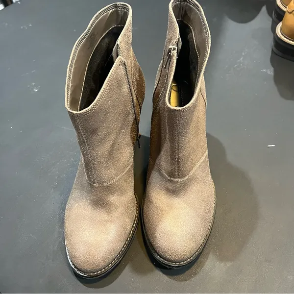 Jessica Simpson western brown maxi booties split suede cowhide leather - Image 2