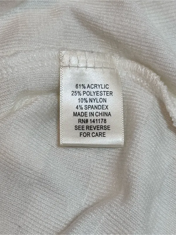 Ivory Checkerboard Knit Polo Top M Textured Johnny Collar Preppy Cropped Tennis - Image 8