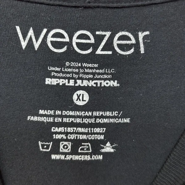 Weezer The black Album Cover graphic T-Shirt XL - Image 4