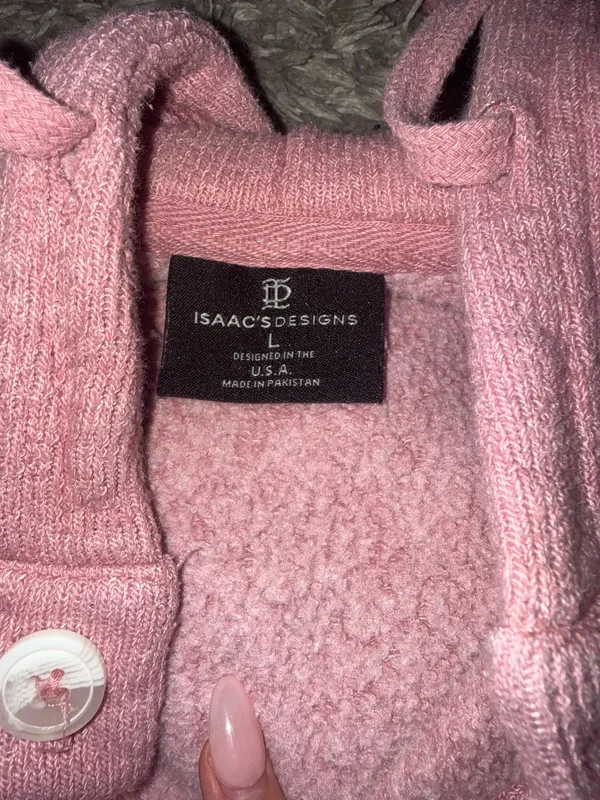 Vintage Beach Hoodie Pink Size L - Image 2