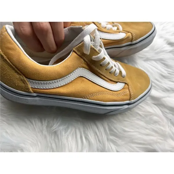 Vans Classic Old Skool Skateboard Sneaker Yellow Shoes Sz men 5.5 womens 7 - Image 3