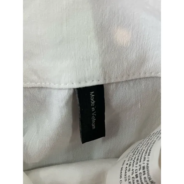 Theory‎ Linen Blend White Wide Leg Cropped Pants Women's Size 4 Minimalist - Image 6