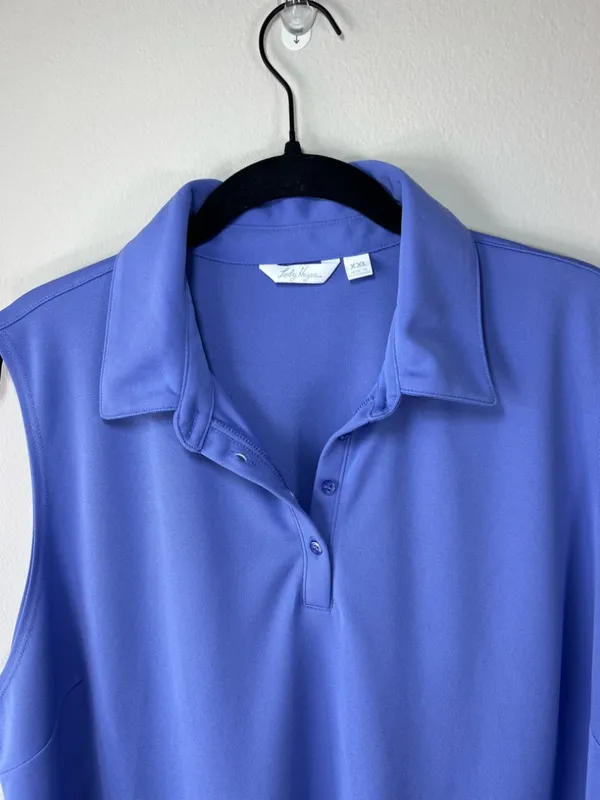 Lady Hagan Sleeveless Polo Shirt Lavendar Stretchy Golf Pickleball Summer Sz XXL - Image 2