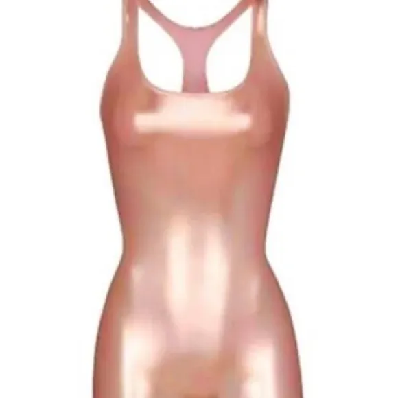 SKIMS Onesie Metallic Stretch Cycle Suit Copper Rose Gold *RARE* Stretch NWT XS - Image 3