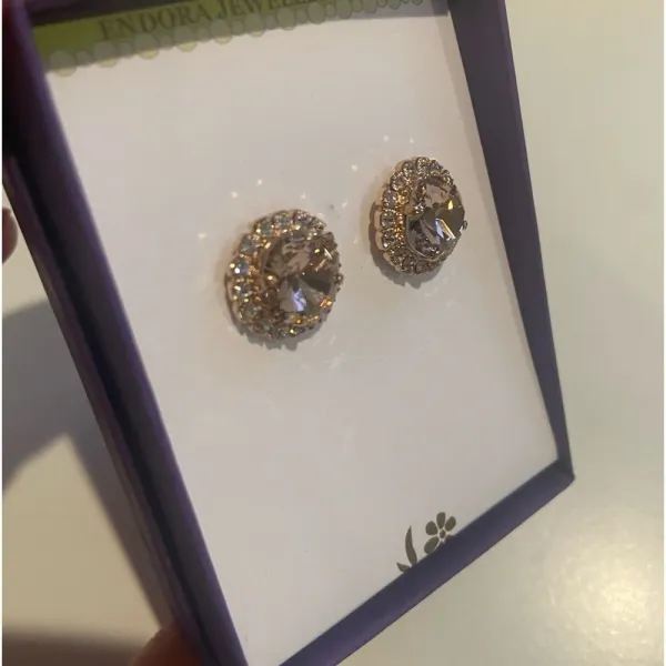 ENDORA JEWELLERY Australian Rose Gold‎ Bridal Earrings Discontinued NWT - Image 2