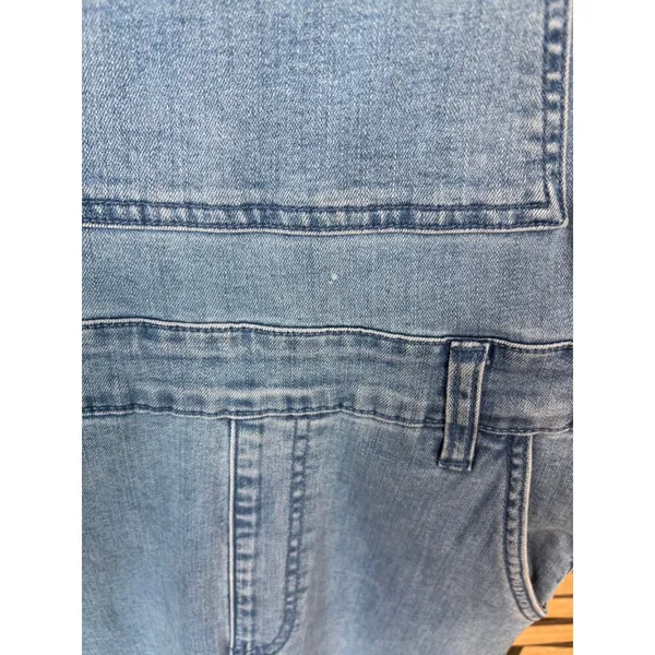MuMu Blue Denim Flared Leg‎ Overalls Size Small - Image 6