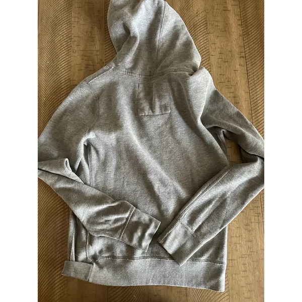 Vintage‎ Abercrombie & Fitch Grey Patch Hoodie Medium Y2K Applique - Image 2