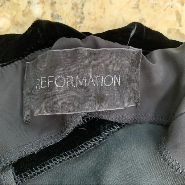 Reformation Velvet Romper in Black M - Image 9