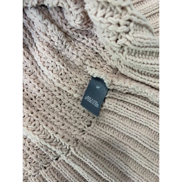Aerie Women’s Small Blush Pink Chunky Knit Mock Neck Oversized Sweater Cozy - Image 3