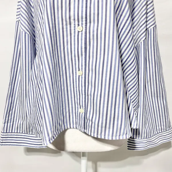 New Everlane 100% Cotton The Woven PJ Button Down Top Blue Stripe Size XL - Image 7
