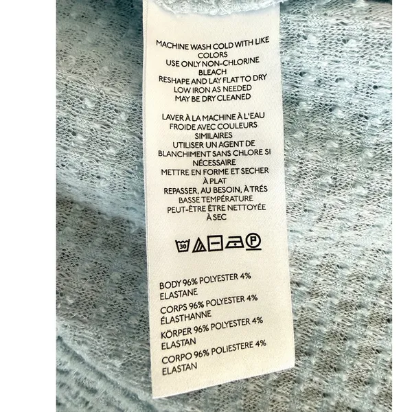 Pilcro and the Letterpress Light Blue Textured Waffle Knit Short Sleeve Top L - Image 5