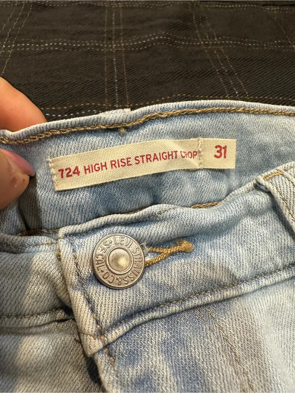 Levi's Light Blue High Rise Straight Jeans - Image 2