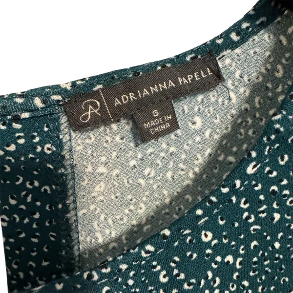 Adrianna Papell | 3/4 Sleeve Keyhole Blouse Green Print Size Small - Image 7