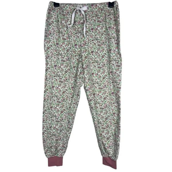 Vermont Country Store Floral Pajamas XS Pink Cotton Jogger Lounge Set Cottage - Image 7