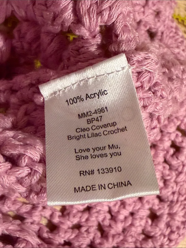 Showe Me Your MuMu Cleo Coverup in Bright Lilac Crochet - Image 4