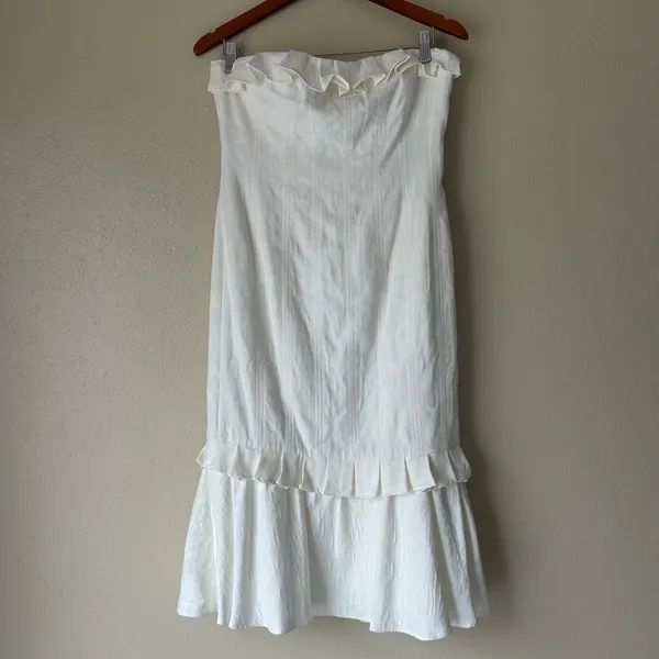 Antonio Melani White Sofia Strapless Midi Dress Size 8 - Image 6