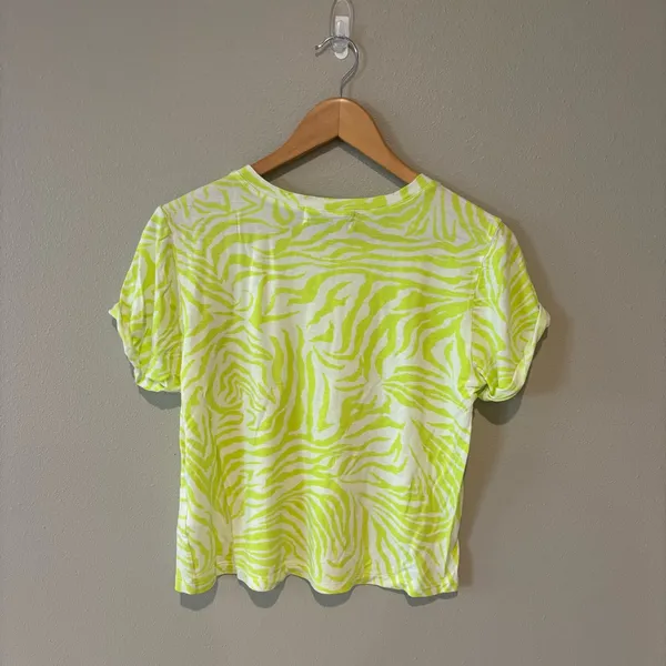 SOUL CYCLE Neon Yellow Women’s‎ Cropped Athletic T-shirt with Logo Size Small - Image 2