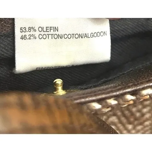 Liz Claiborne Woven‎ Small Crossbody Bag Brown Tan Olefin Cotton Blend Purse - Image 9