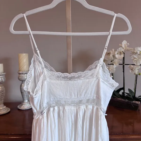 All In Favor Lace Detail Midi Dress Off White Size M NWT - Image 8