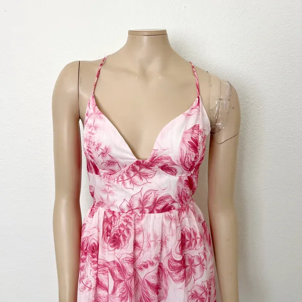 [Hello Molly] Pink Floral Don't Hold Back Midi Ruffle Hem Dress NWT Size Large L - Image 10