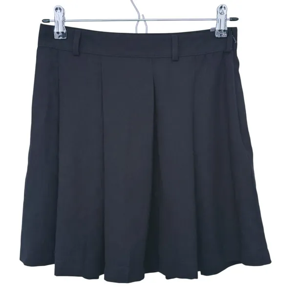 NWT Vintage Y2K Abercrombie Preppy Pleated Mini Skirt Small Black Schoolgirl 90s - Image 2